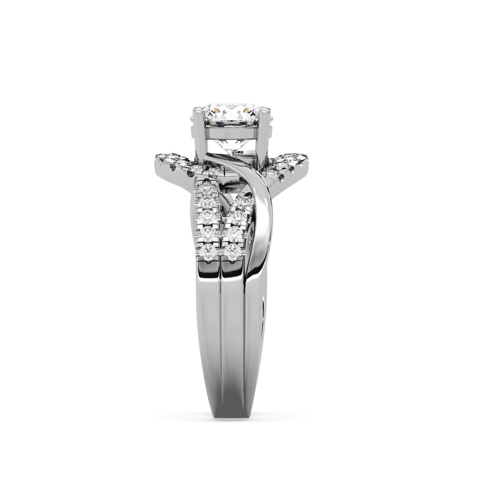 Valeria Solitaire Ring Silver White
