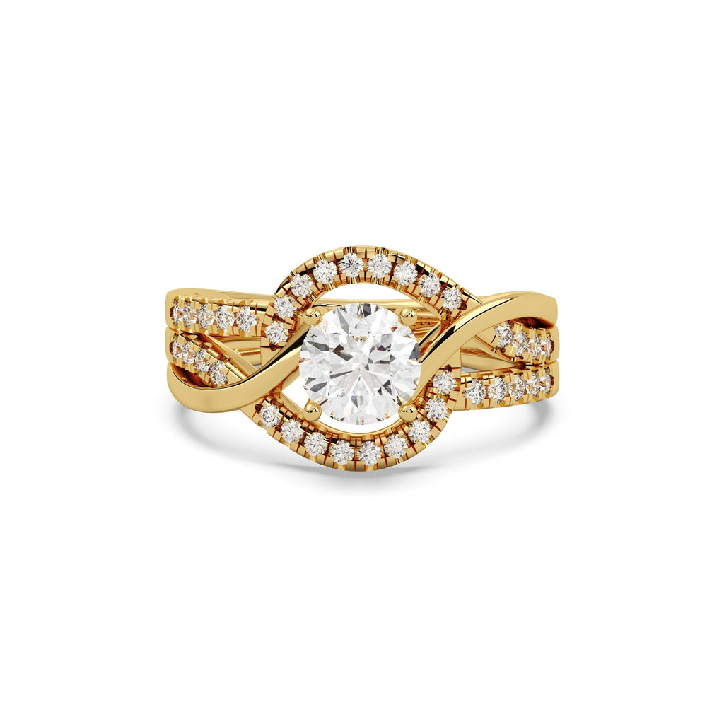 Valeria Solitaire Ring Silver Gold color