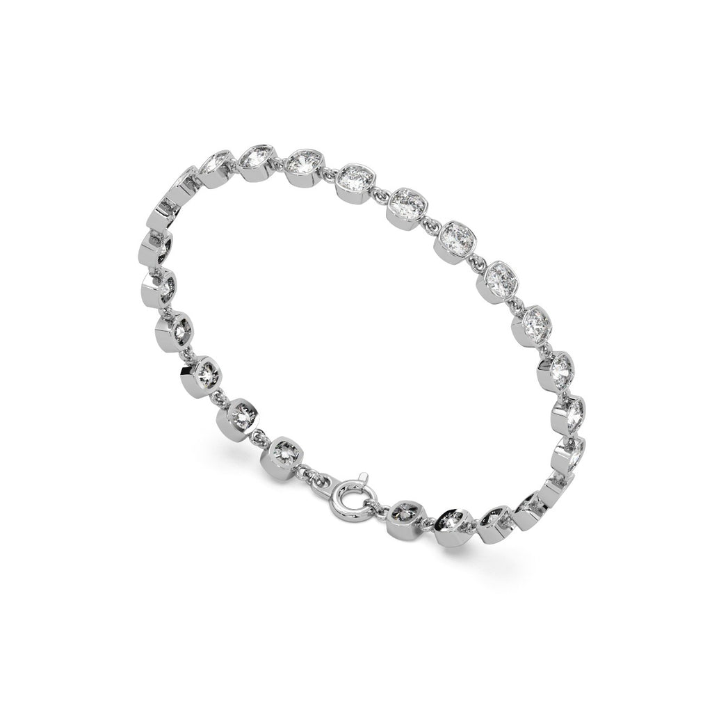 Rose Link Bracelet 14k White