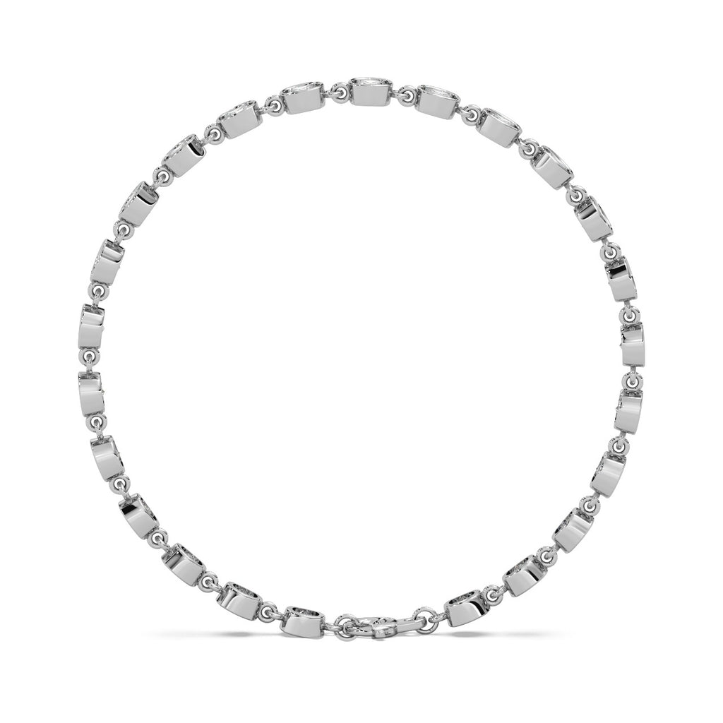 Rose Link Bracelet 14k White