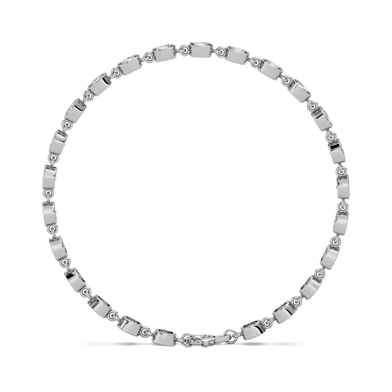 Rose Link Bracelet 14k White