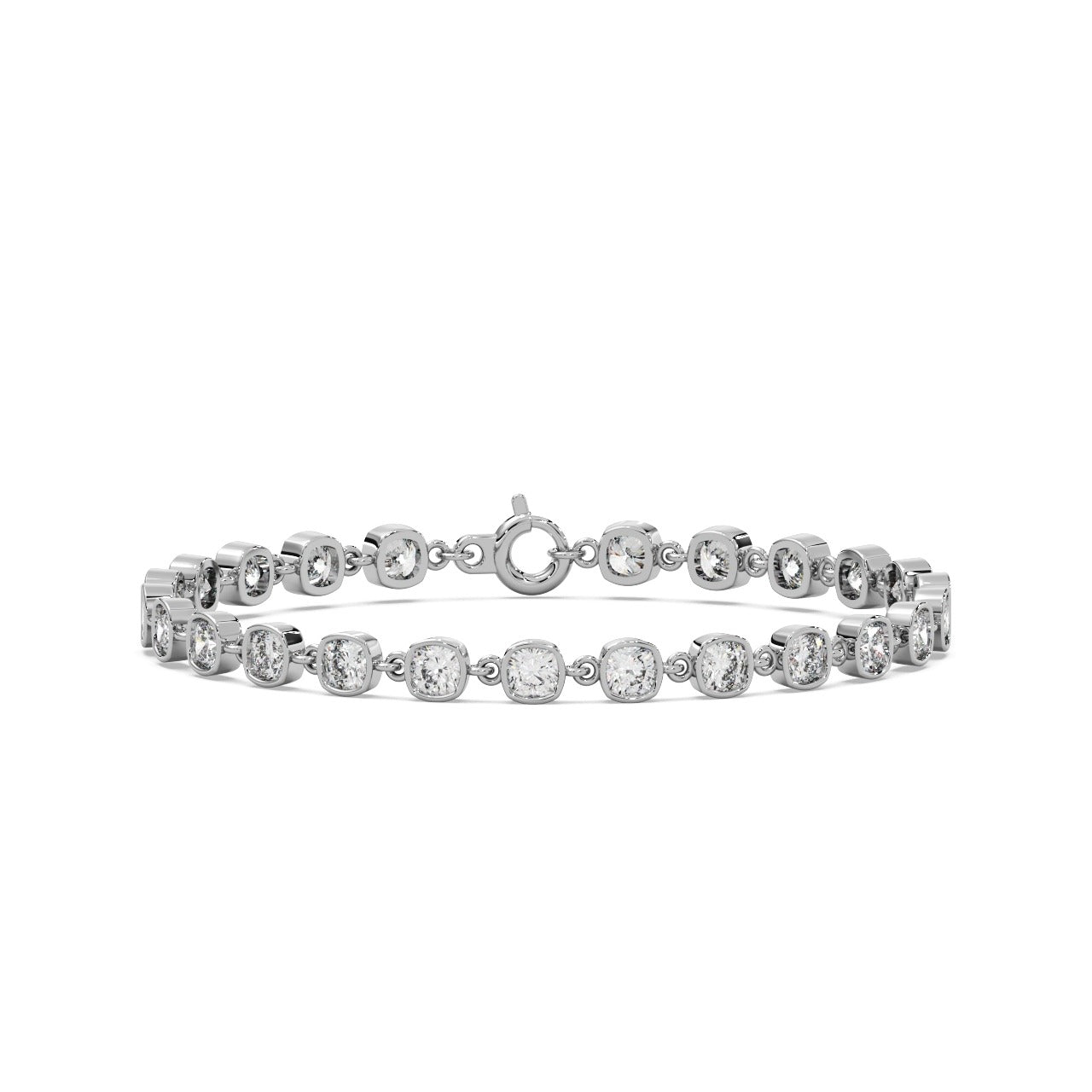 Rose Link Bracelet 14k White