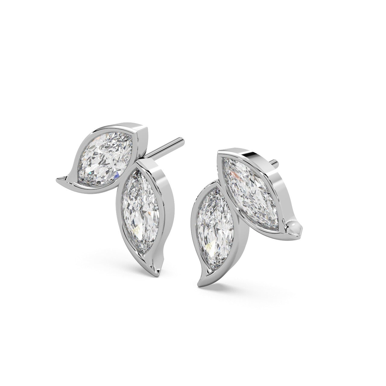 Spring Studs 14k White