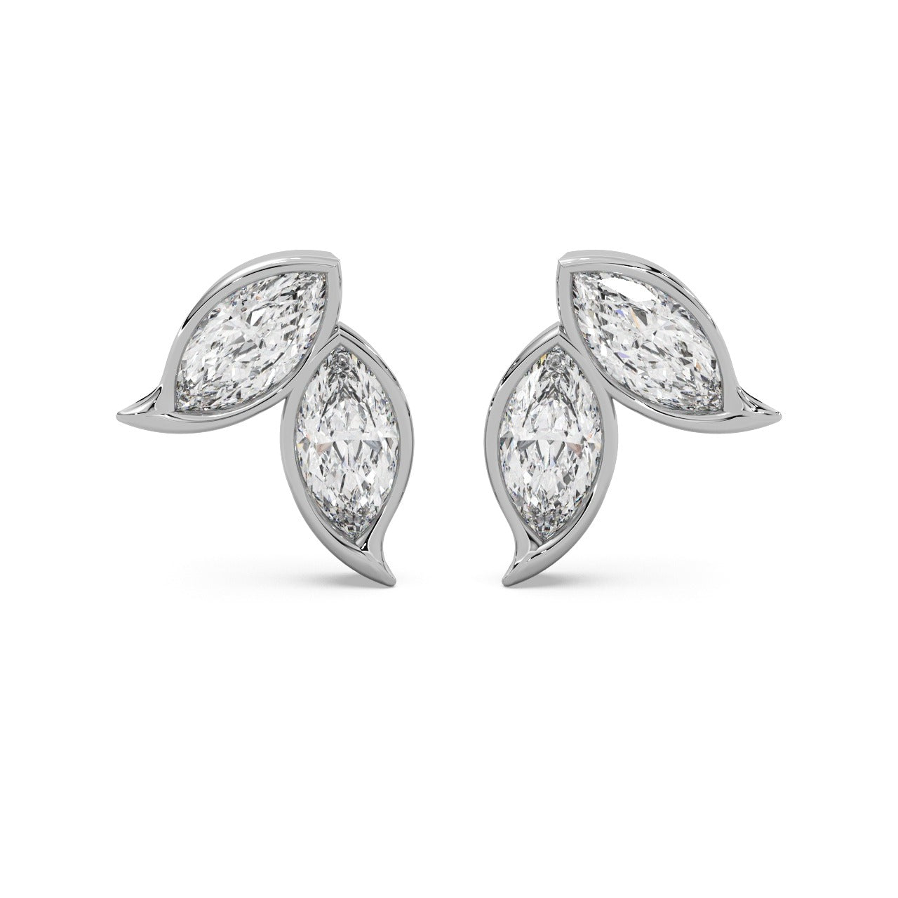 Spring Studs 14k White