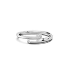 Twine Diamond Ring Silver White