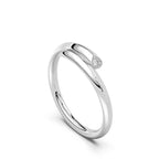 Twine Diamond Ring Silver White