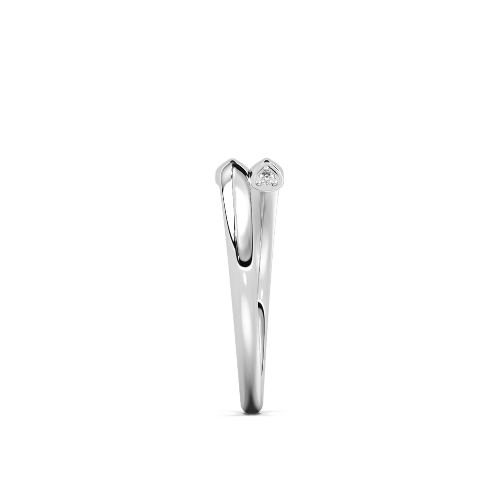 Twine Diamond Ring Silver White