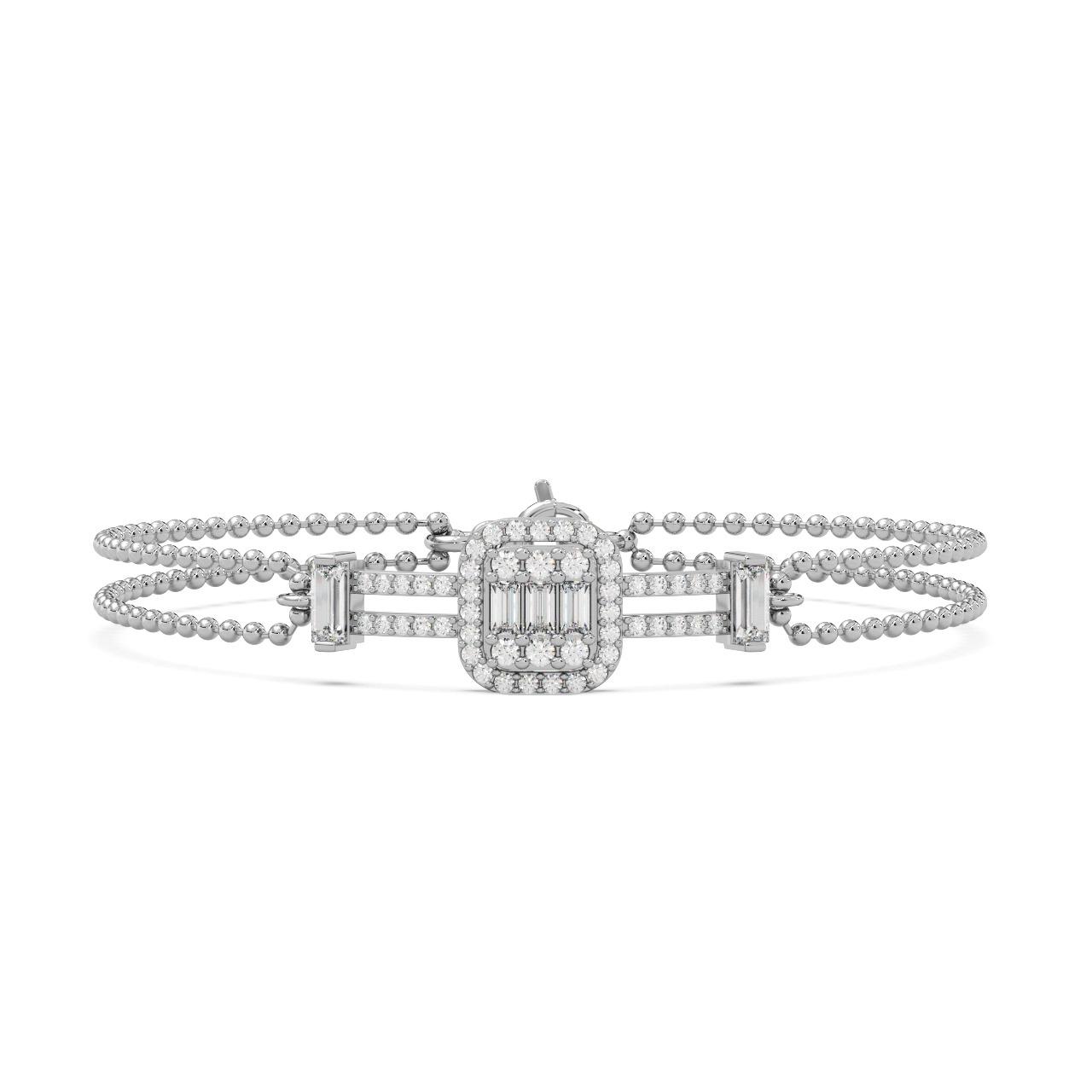 Regal Halo Bracelet Silver White