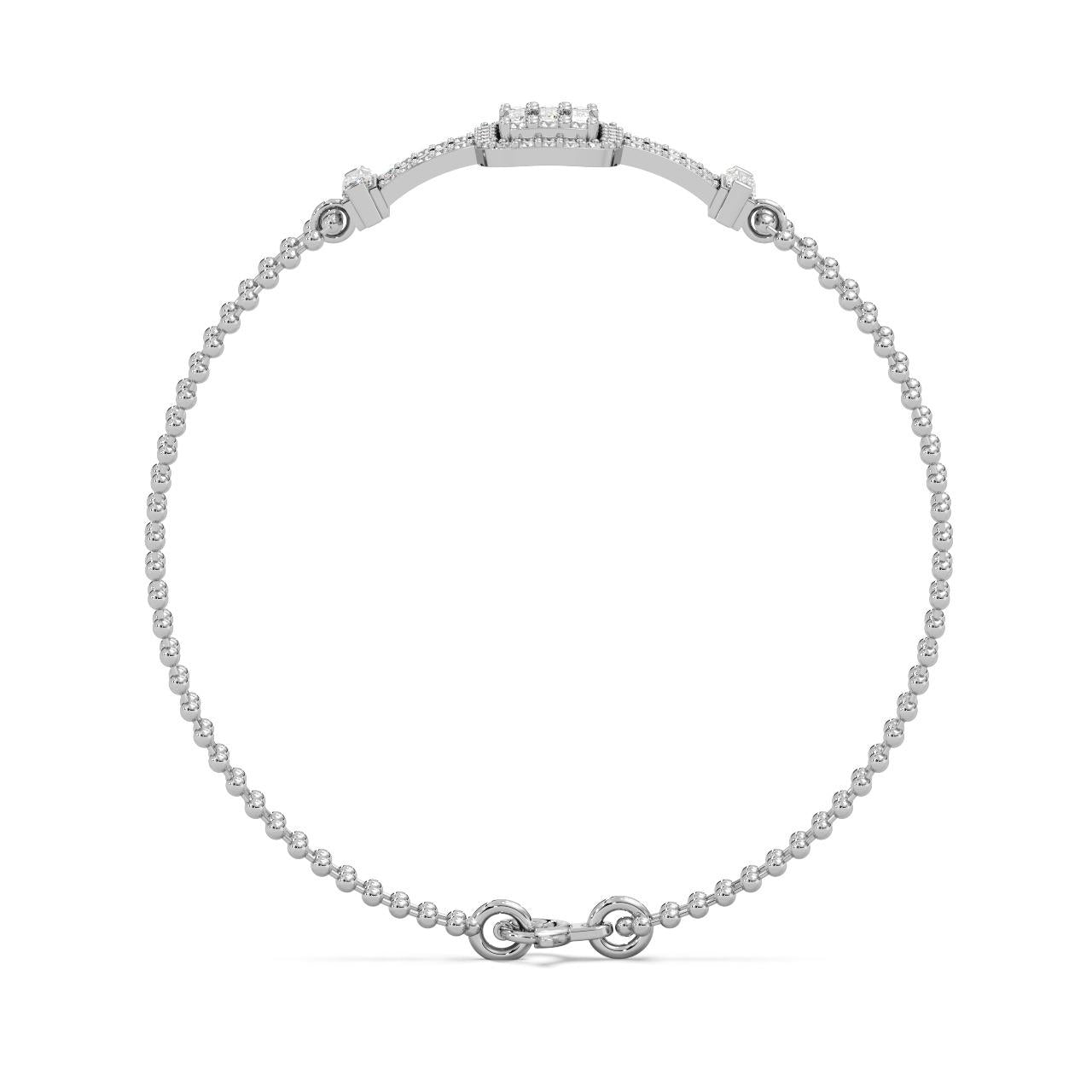 Regal Halo Bracelet Silver White