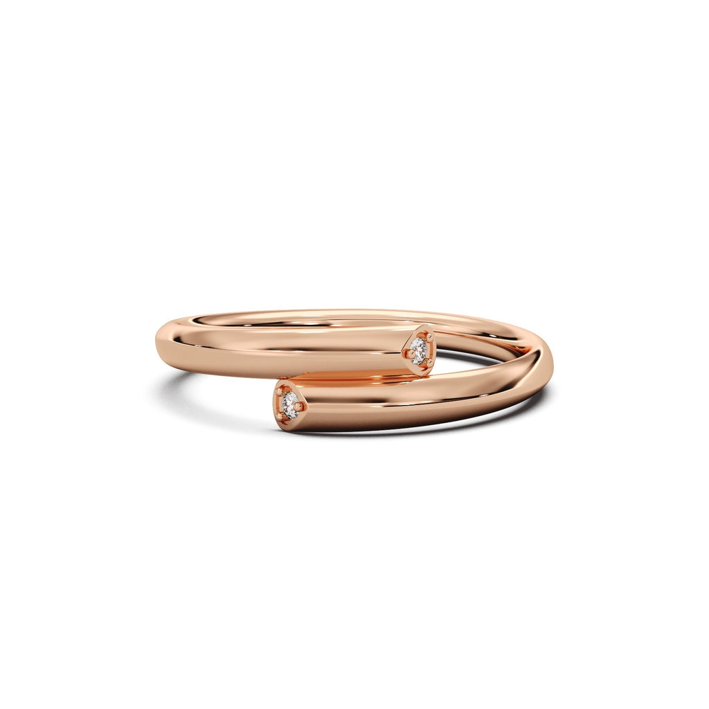 Twine Diamond Ring Silver Rosegold