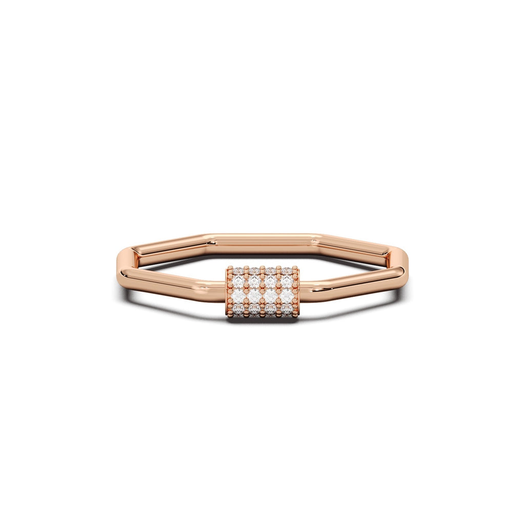 Octa Halo Ring Silver Rosegold