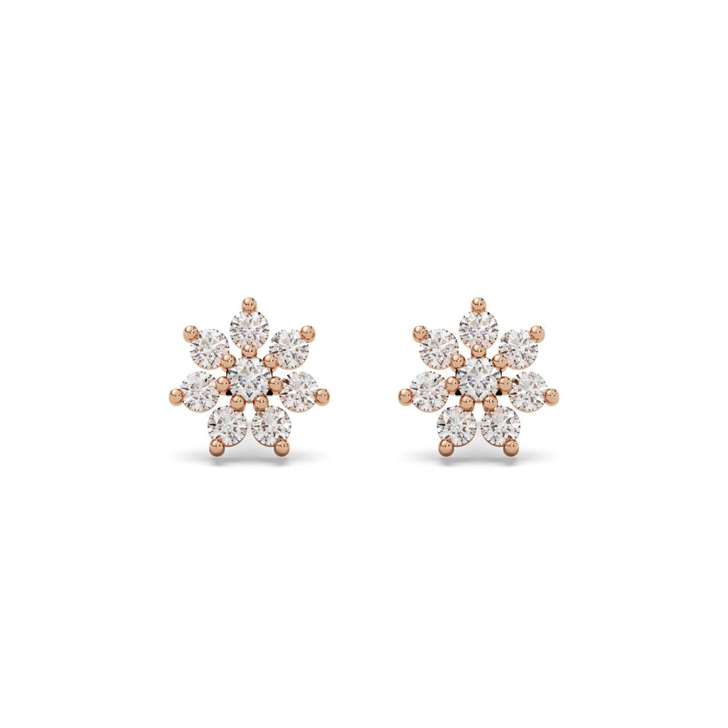 Zinnia Studs Silver Rosegold