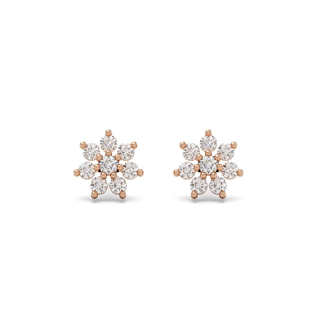 Zinnia Studs Silver Rosegold