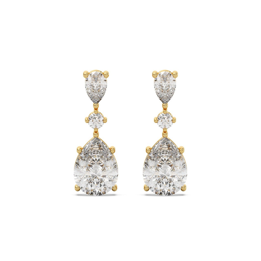 Trilune Earrings 14k Gold