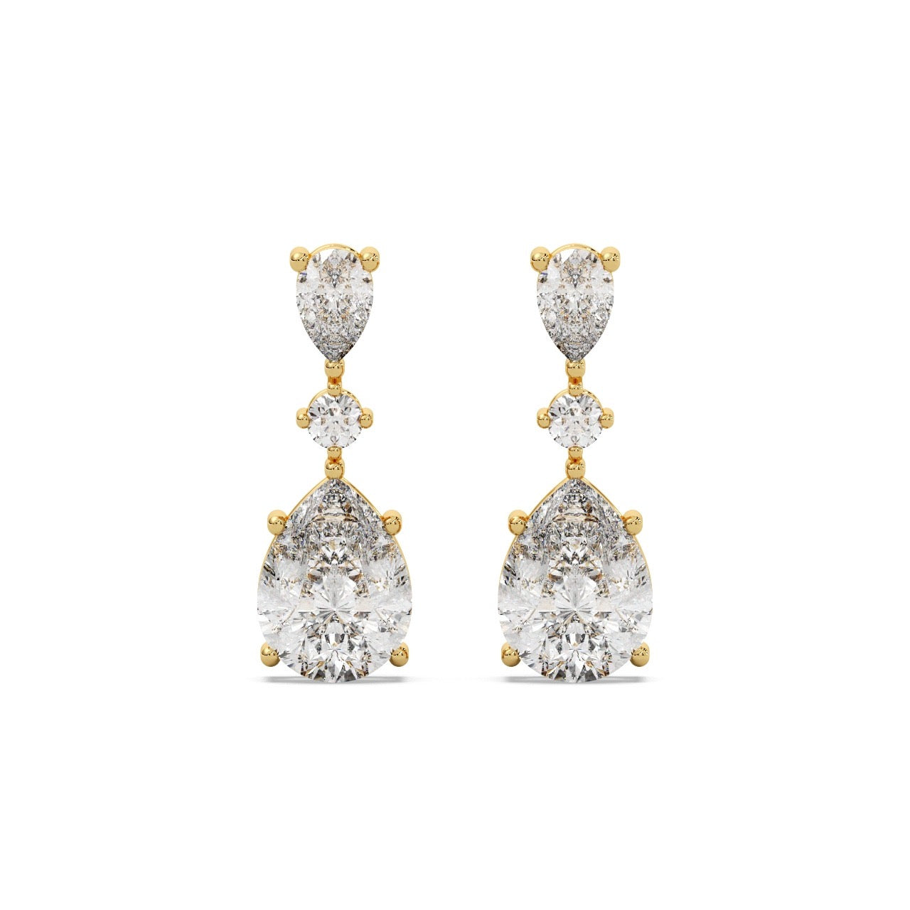 Trilune Earrings 14k Gold