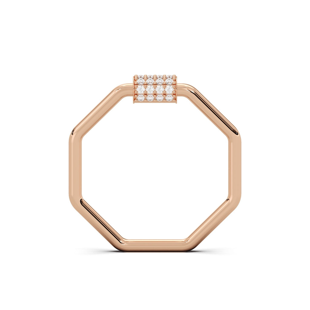 Octa Halo Ring Silver Rosegold