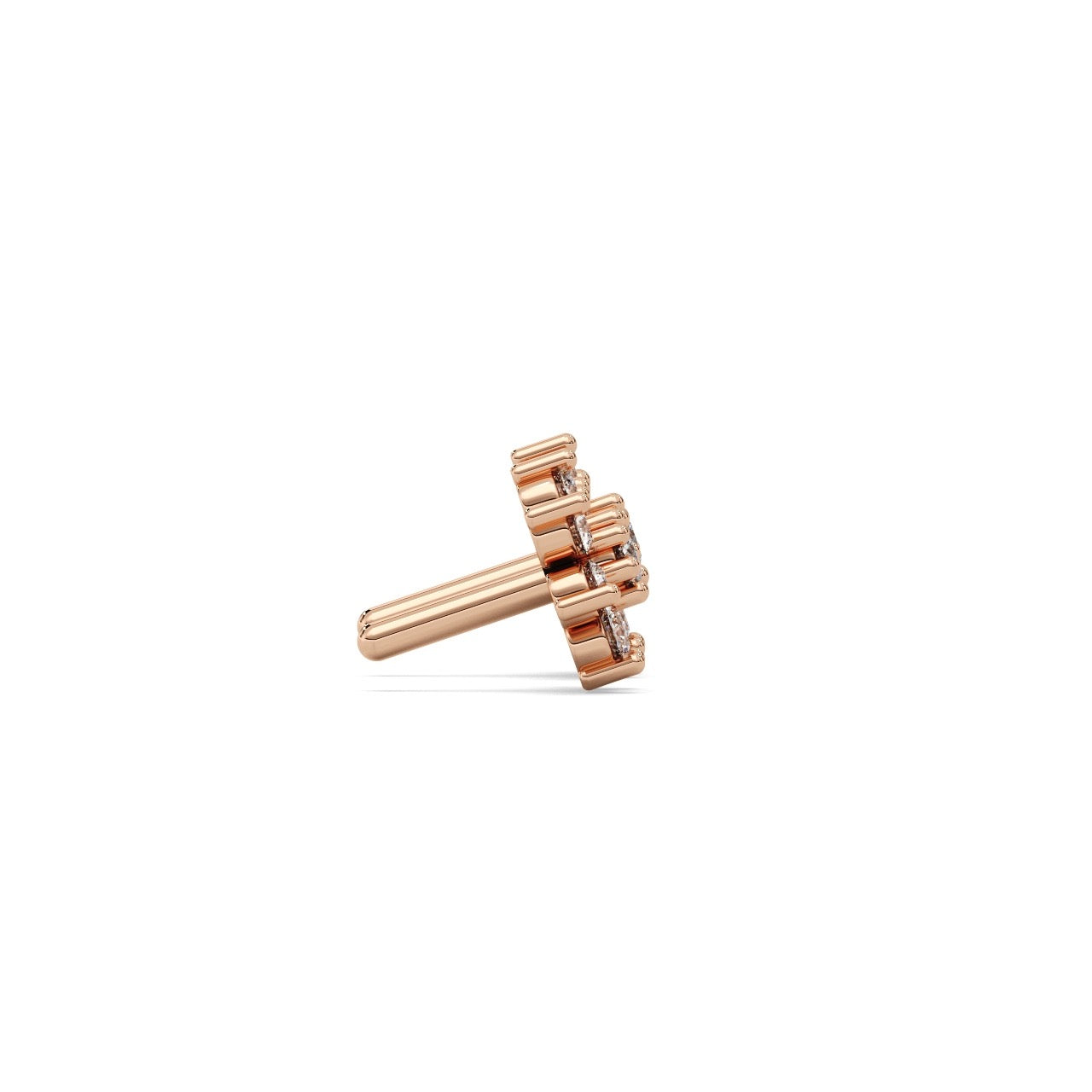 Zinnia Studs Silver Rosegold