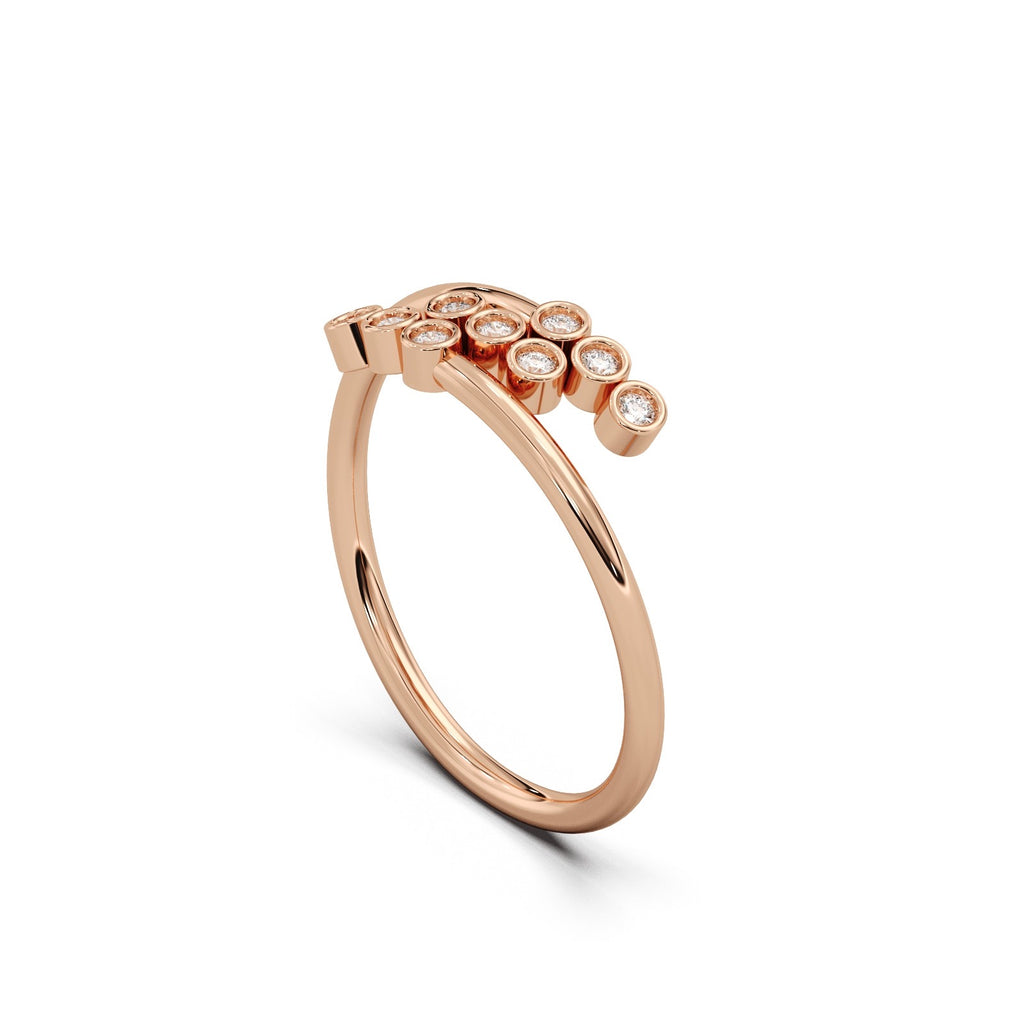 Diamond Wrap Ring Silver Rosegold