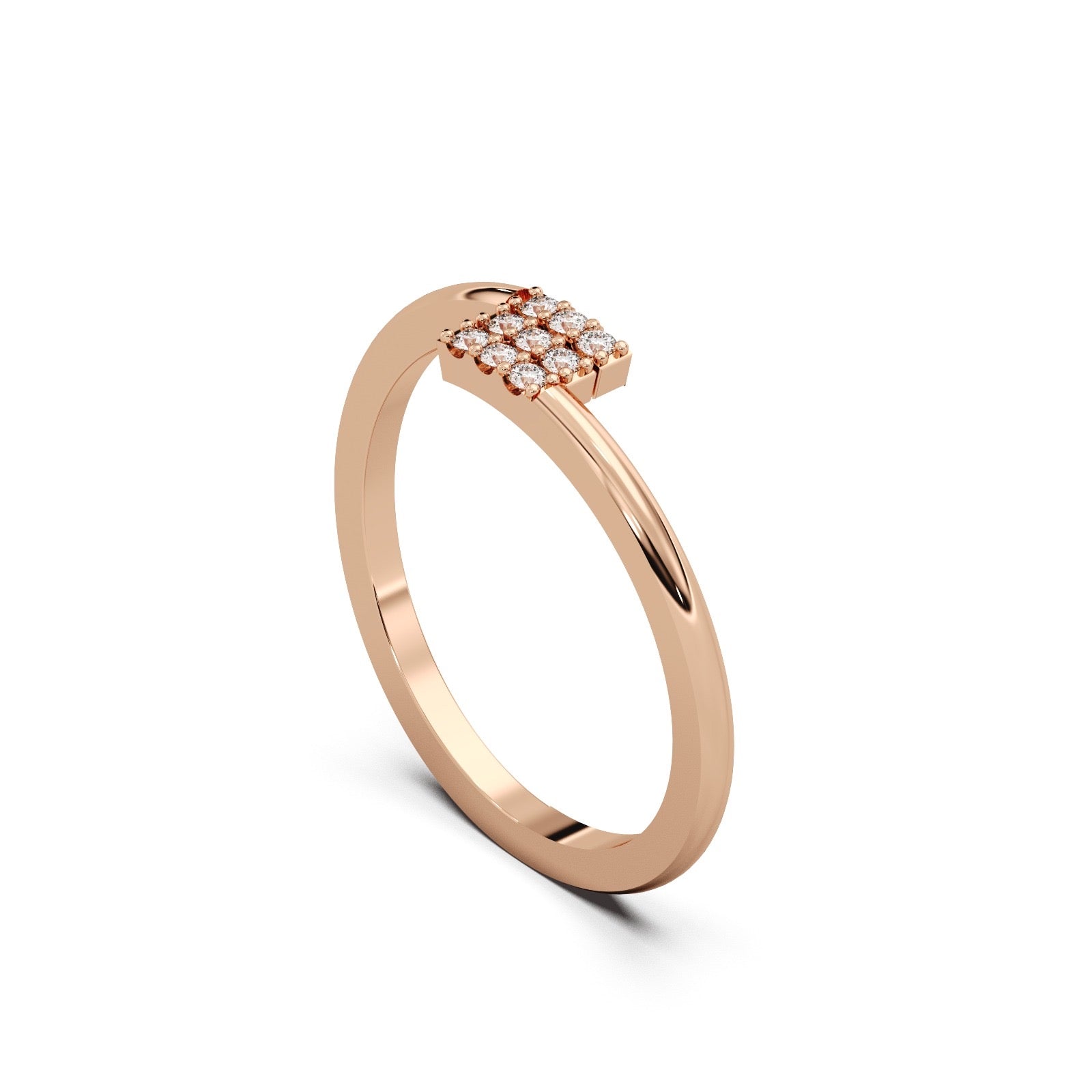 Cubic Cluster Ring 14k Rosegold