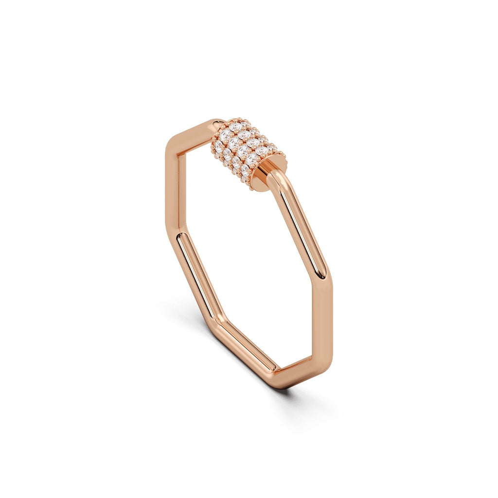 Octa Halo Ring Silver Rosegold