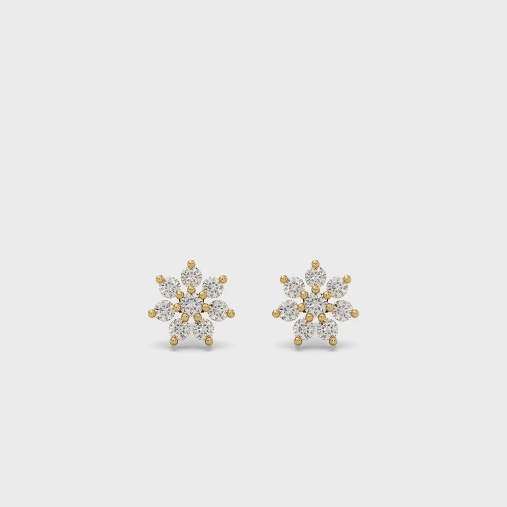 Zinnia Studs Silver Rosegold