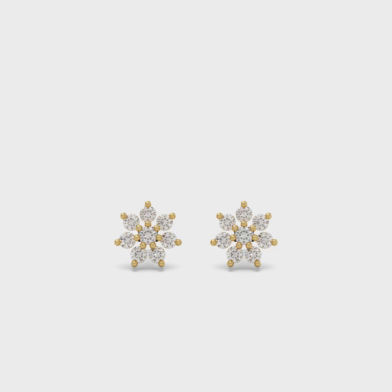 Zinnia Studs Silver Rosegold