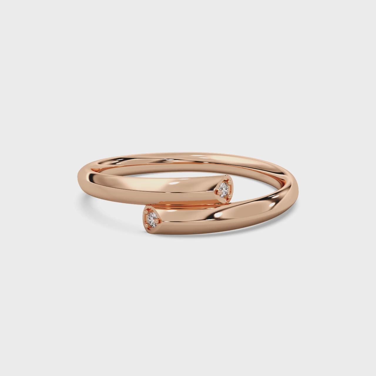 Twine Diamond Ring Silver Rosegold