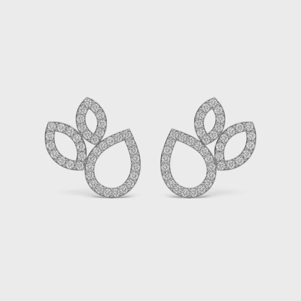 Dewdrop Studs Silver White