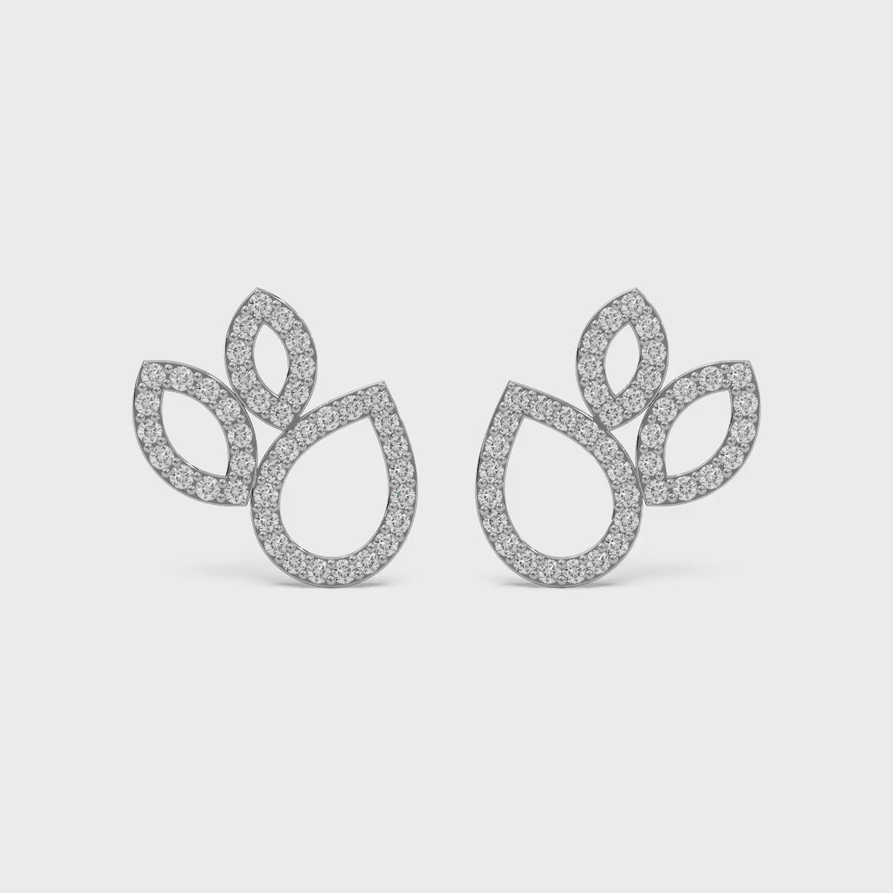 Dewdrop Studs Silver White