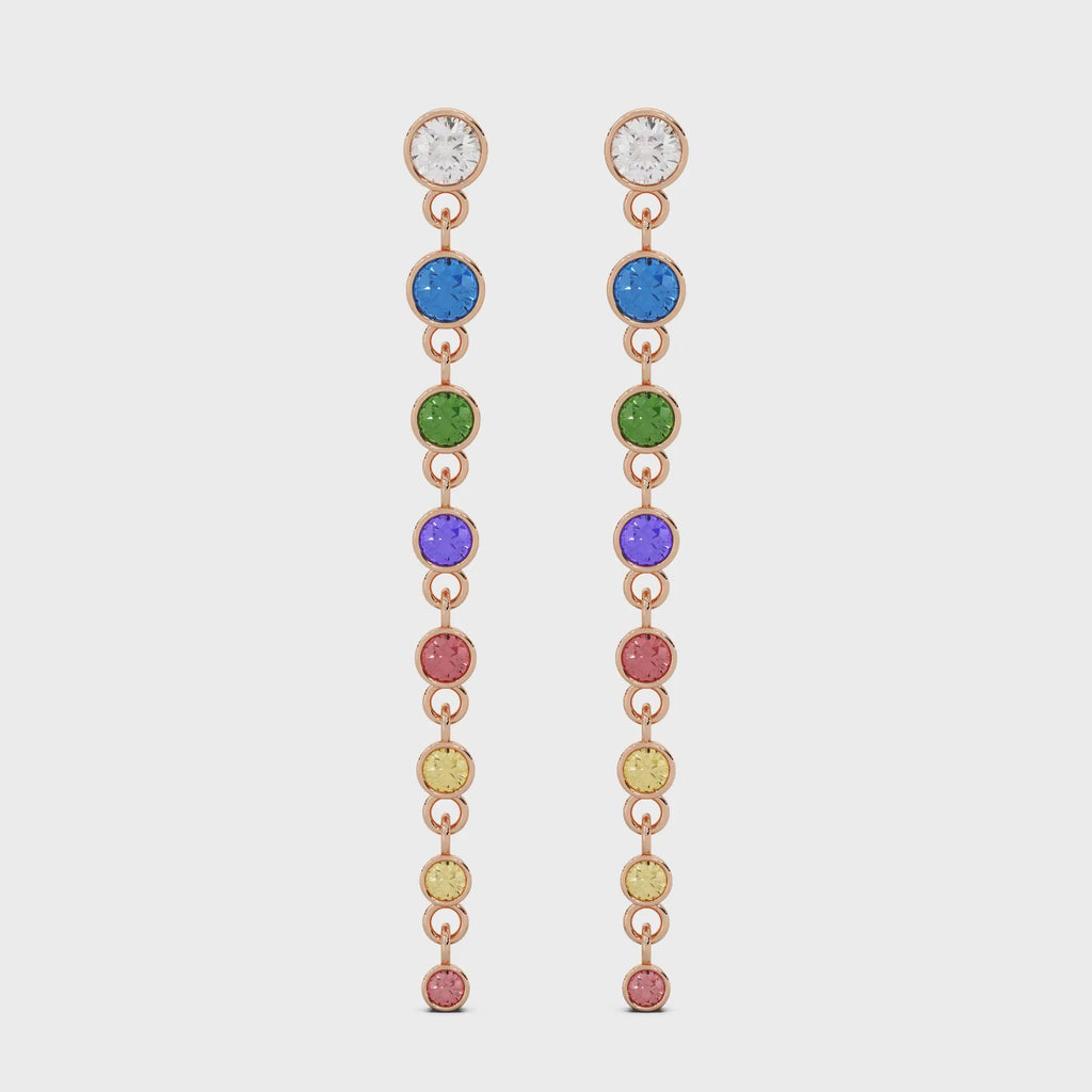 Prism Earrings Silver White