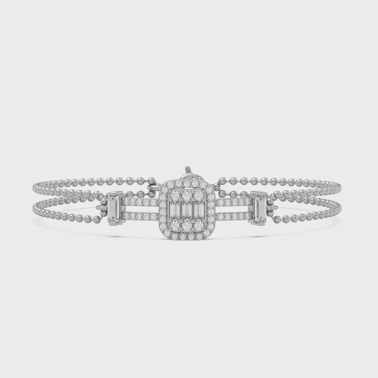 Regal Halo Bracelet Silver White